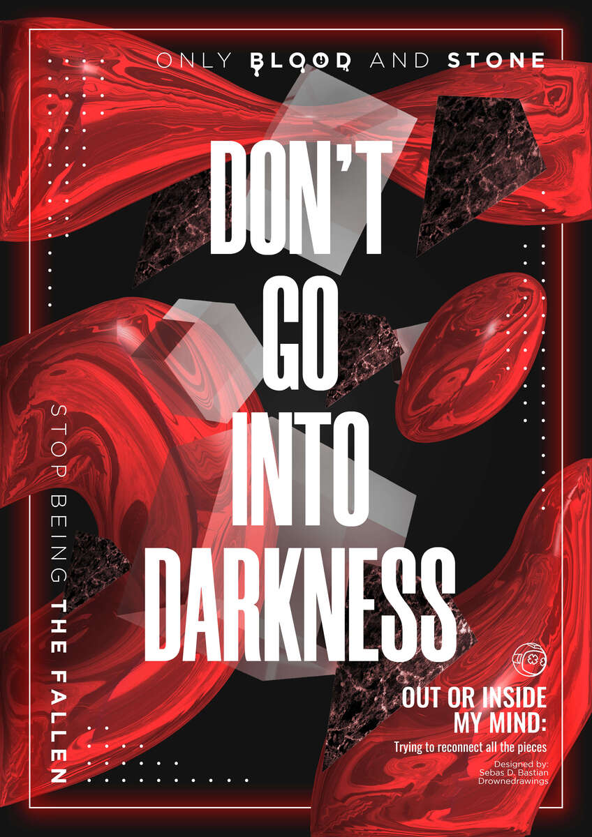 Diseño del cartel rojo OSCURIDAD