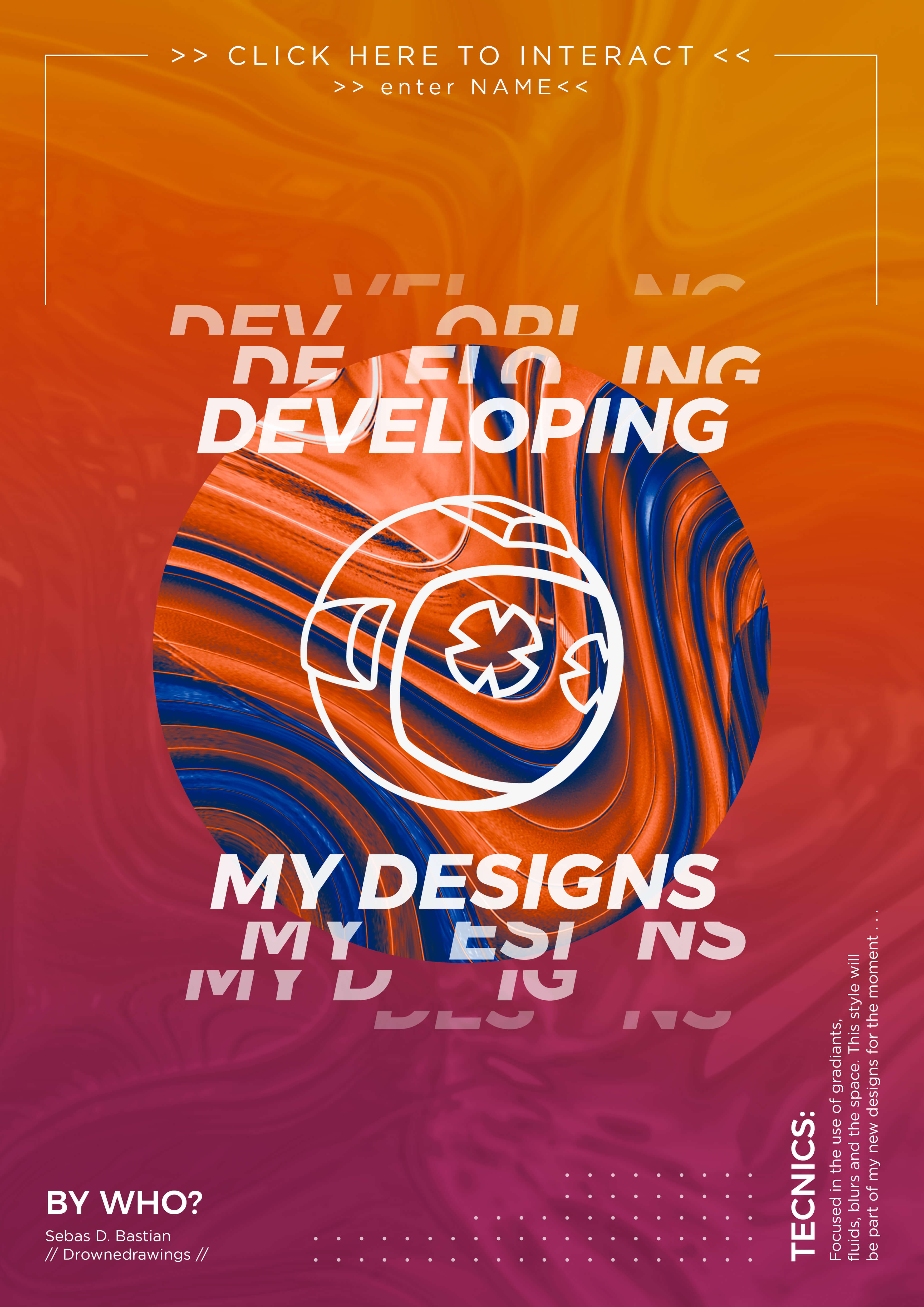 Diseño del cartel multicolor DESARROLLANDO MIS DISEÑOS